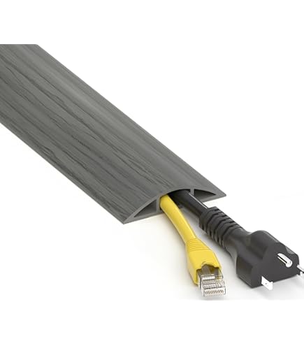 Floor Cord Cover 4ft, Brown Walnut Wood Cord Hider Floor Hide Extension Cords