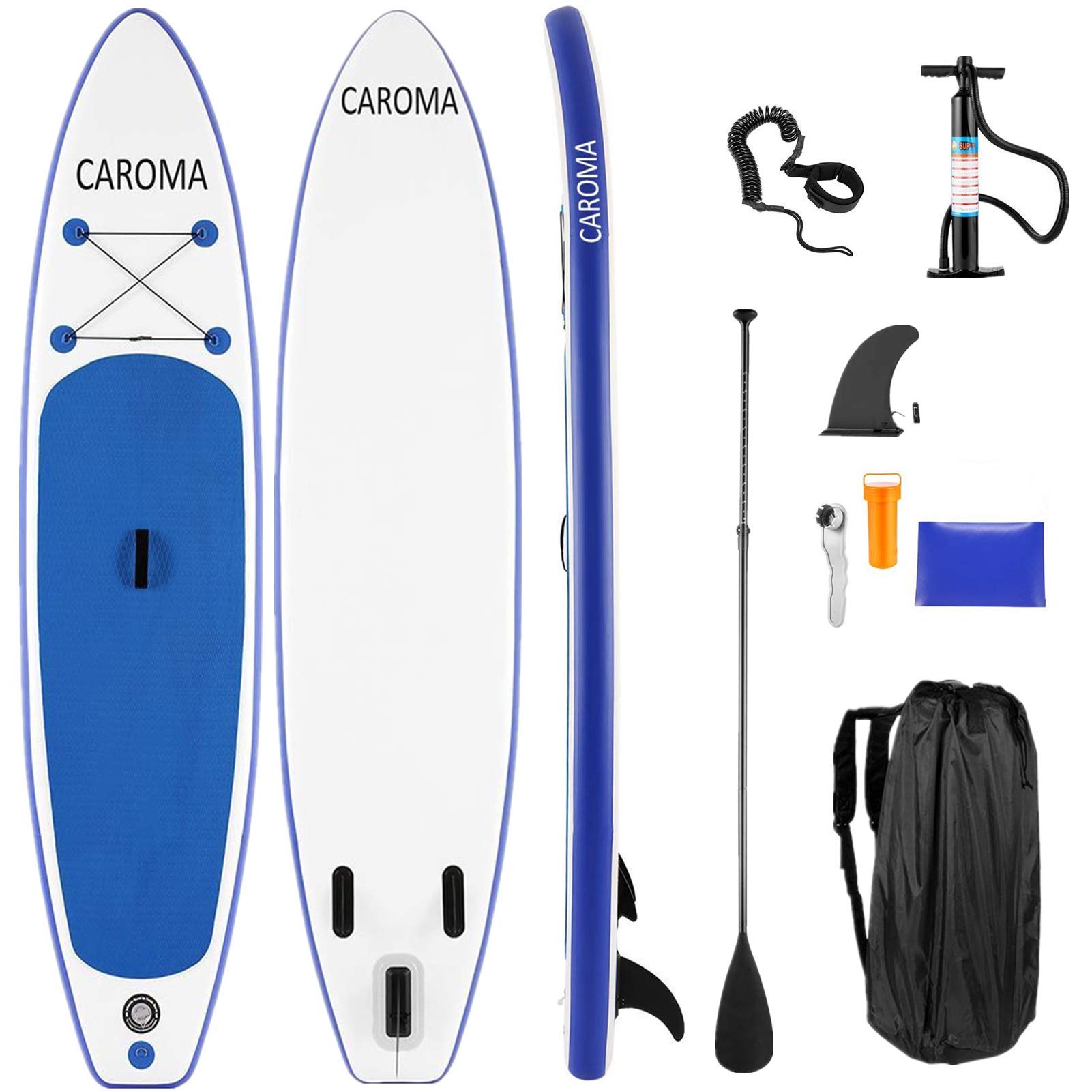 Caroma Inflatable Stand Up Paddle Board SUP Board Surfboard Kit Adjustable Paddle, 10ft/3m