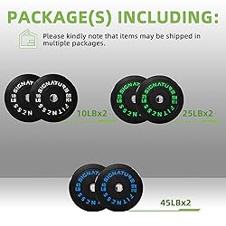 Fitvids Olympic Bumper Plates Set, 2" Weight Plates