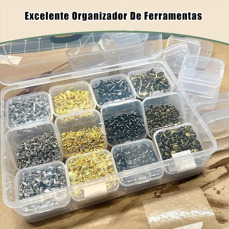 Caixa Organizadora Grande Transparente com 30 Caixinhas, Plástico, 22.5x16.5x5.6cm, para Miçangas e Bijuterias