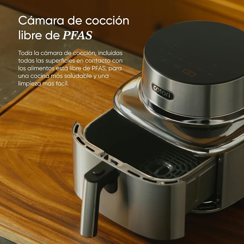Iconic Single Freidora de Aire Inteligente 6,2L, Acero Inoxidable
