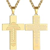 GLITTO Football Cross Necklace for Kids Men Teen Boys Boyfriend Husband, Inspirational Bible Verse Religious Christian Gift