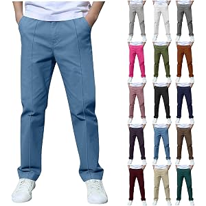 Lastesso Boys Uniform Pants Casual Elastic Waist School Long Pants Fashion Loose Trousers with Pockets Clothes 3-14 Years