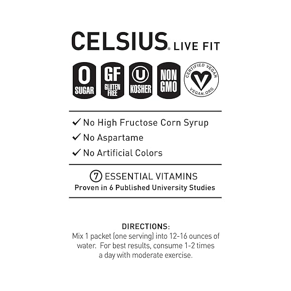 CELSIUS ON THE GO TROPICAL VIBE, SUGAR FREE ENERGY DRINK MIX (14 STICKS PER PACK)