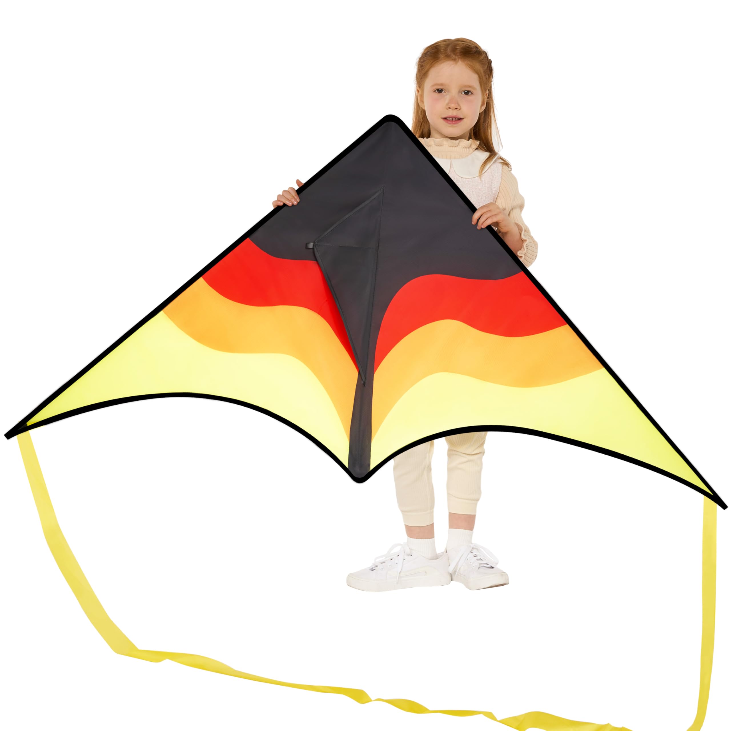 SYNCFUN Large Delta Kite Gradient For Kids and Adults,Easy To Fly Kids Kites Ages 4-8,Large Delta Beach Kite with 328 ft String & Flying Toys for Outdoor Activities & Family Trip