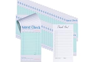 UZLU 60 Pack Guest Checks Books Bulk Server Note Pad Numbered Waitress Notepad Green Food Receipt Book 3000 Total Double Sided Perforated Server Order Paper for Bars Cafes Restaurant Order