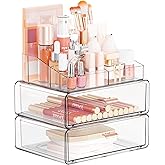 Yieach Clear Acrylic Makeup Organizers Countertop for Dresser,Desk,Bathroom Vanity,3 Tier Stackable Make up Holders and Makeup Cabinet,Tiered Cosmetic Storage and Make up Containers for Palette,Brush