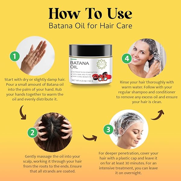 SUPREH ORGANIC BATANA OIL FOR HAIR GROWTH: 100% NATURAL UNREFINED BATANA OIL FROM HONDURAS AS HAIR MASK BY DR. SEBI – HAIR REPAIR TREATMENT FOR DAMAGED HAIR, REDUCES HAIR LOSS, BROWN