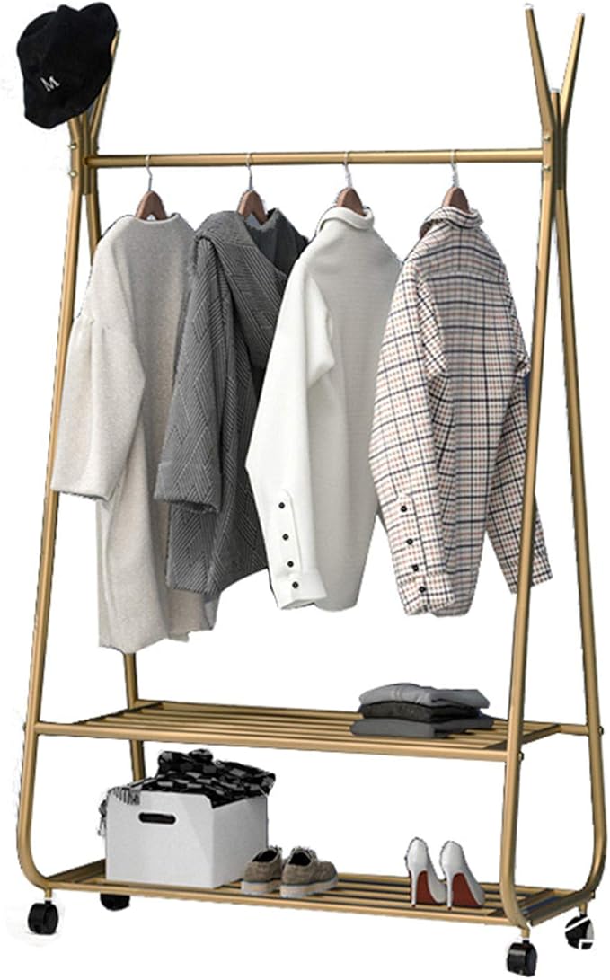 Metal Clothes Rail, Bedroom Hotel Room Clothing Display Stand Hat Bag
