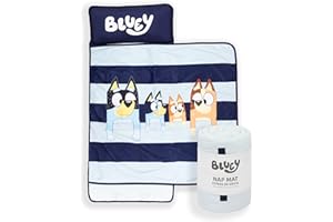 Jay Franco Kids Nap Mat with Embedded Pillow & Blanket – Soft 46"x20" Microfiber Sleeping Bag with Name Tag & Handle for School, Travel, Sleepover