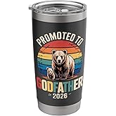 Promoted to Godfather 2026 Bear Dad Adventure Proud Stainless Steel Insulated Tumbler