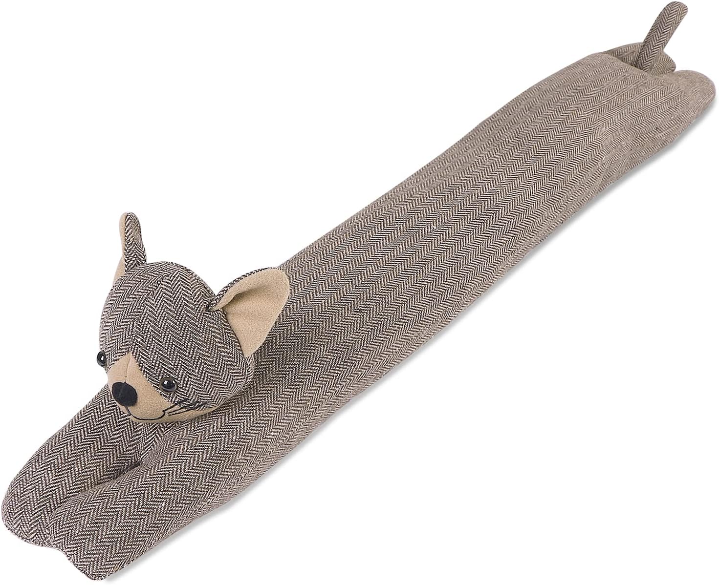 Draft Stoppers - CERAYOU 36 Inch Heavy Duty Under Door Draft Stopper, Cute Animals Shape Door & Window Draft Guard to Save Energy, Decorative Weighted Bottom Insulation Stopper Noise Air Wind Dust Blocker, Brown Cat