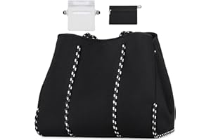 IBFUN Neoprene Bag, Large Multipurpose Beach Bag Neoprene Tote Bag with Inner Pocket for Women/Pool