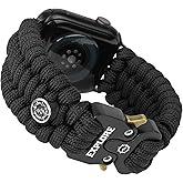 Survival Paracord Watch Band Compatible with Apple Watch Straps Series SE 8/7/6/5/4/3/2/1-42mm 44mm 45mm, Perfect for Men's Outdoor, Military and Tactical Activities