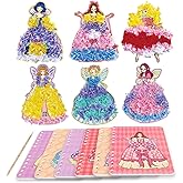 BLXIN Poke-Art Princess Craft Kit, Girls DIY Paper Art Set with Castle, Creative Educational Activity,Crafts Gifts for Girls Ages 3-8, DIY Activity