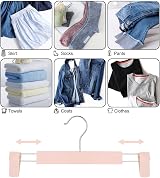 GUANJUNE Clothes Pants Hangers 10 Pack Pink with 360° Swivel Hooks view 4