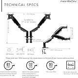 Invision MX400 Dual Monitor Arm 19-32 Inch VESA 75/100mm Desk Clamp view 8