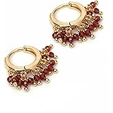 Gempires Natural Gemstone Beads Crystal Earrings Lightweight Elegant Handmde Jewelry Hypoallergenic Gold Plated Classic Design Huggie Earrings For Women