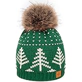 LILLBJORNEN Womens Winter Knit Beanie Fleece Lined Hat with Pom Thick Warm Cable Hat for Women Men Teens