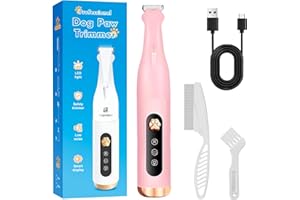 Cupofpet Dog Paw Trimmer for Precision Shaver, Cordless Small Pet Paw Grooming Trimmer, Low Noise for Trimming Dog's Hair Around Paws, Eyes, Ears, Face, Butt(Pink)