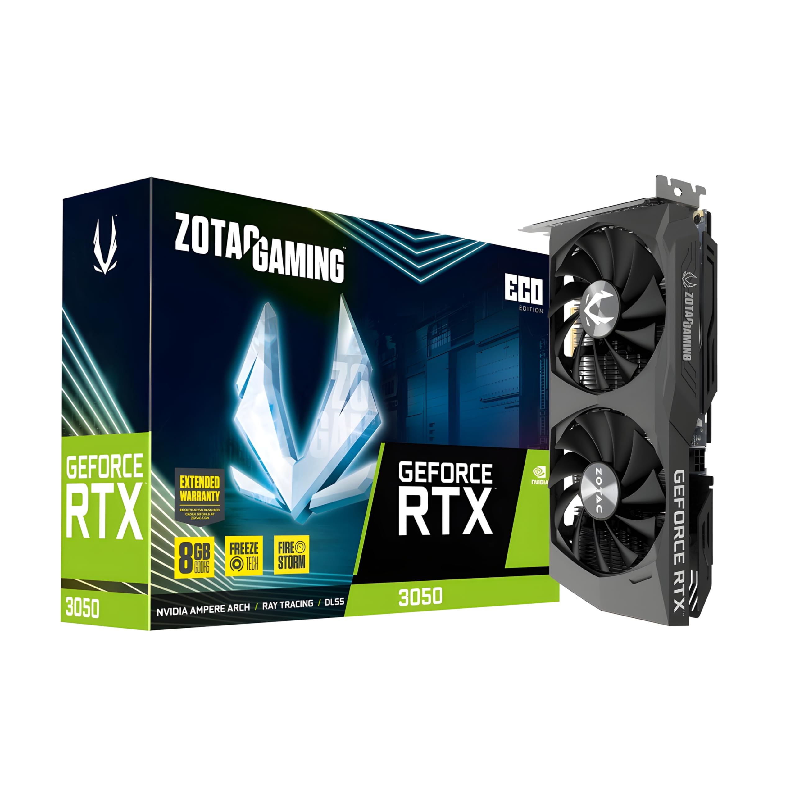 Zotac Gaming GeForce RTX 3050 Eco NVIDIA 8 GB GDDR6, W128597017 (NVIDIA 8 GB GDDR6)