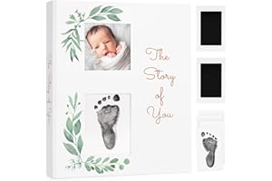 ECO BABY MADE WITH LOVE Baby Memory Book for Boy or Girl and 2 Ink Pads Kit, Baby Book Keepsake First 5 Years, Gender Neutral Baby Scrapbook, Baby Journal, Baby Photo Album, Pregnancy Journal and Baby Milestone Book
