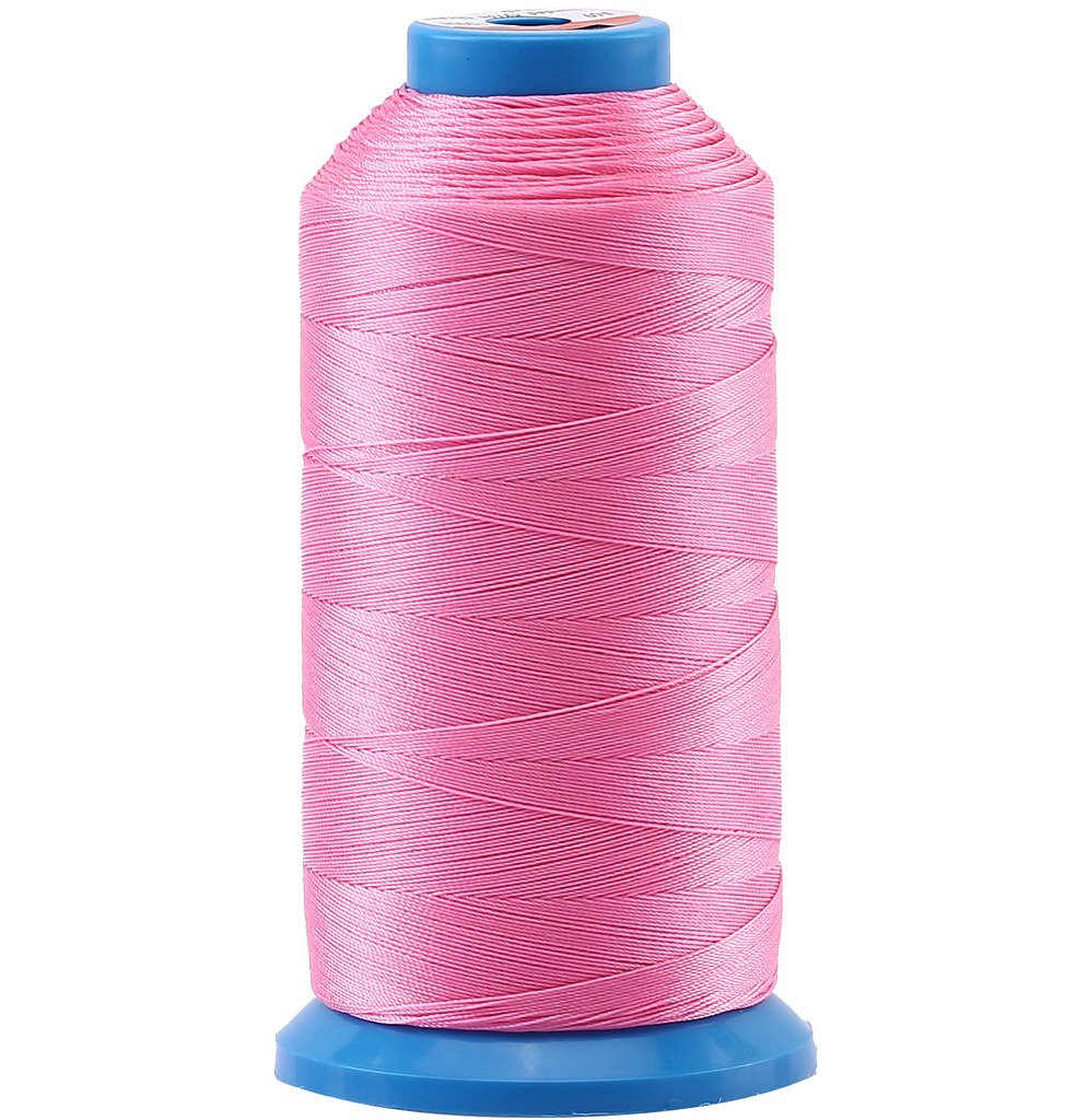 Selric [1500 Yards/Coated/No Unravel/21 Colors Available] Heavy Duty Bonded Nylon Threads #69 T70 Size 210D/3 for Upholstery, Leather, Vinyl, and Other Heavy Fabric (Pink)