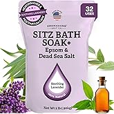 Aromasong Sitz Bath Soak 2lb – Sitz Bath Salt for Hemorrhoid & Postpartum Care – Dead Sea & Epsom Salt Soak with Lavender, Chamomile & Tea Tree – Natural Sitz Bath Salts – Made in USA