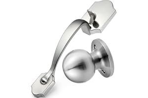 Motovecor Front Door Handleset Entry Door Handle Set with Cove Knob for Right and Left Handed Sided Doors, Interior and Exterior Entrance Passage Lock, Satin Nickel