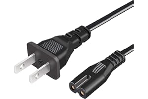 XAHPOWER Evenpop 2 Prong AC Power Cord Cable Compatible with Xbox One S/Xbox One X/Xbox Series X/S Game Console, for Sony PlayStation PS4 PS3 PS2 Slim/PSP/PSV Supply Plug Replacement (3.3ft)