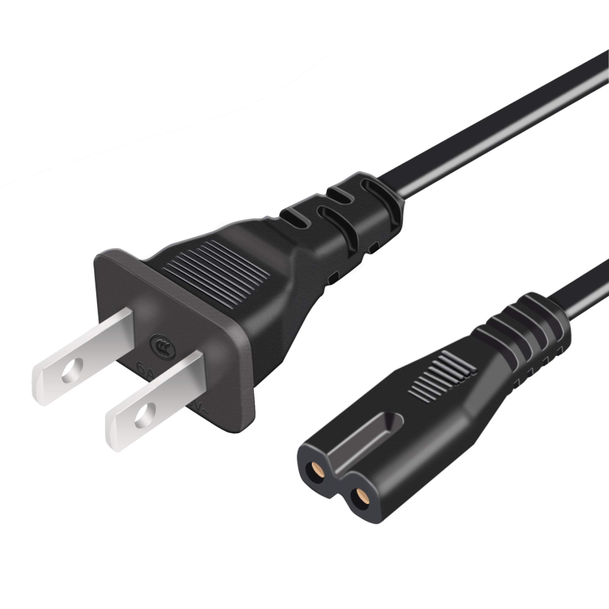Xahpower 2 Prong AC Power Cord Cable Compatible with Xbox One S/Xbox One X/Xbox Series X/S Game Console, for Sony PlayStation PS4 PS3 PS2 Slim/PSP/PSV Supply Plug Replacement (8.2ft)