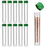 10PCS Clear Plastic Test Tubes with Caps, 20ml