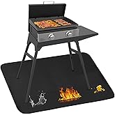 Grill Mats for Outdoor Grill Accessories Compatible with Blackstone Griddle 22in & 17in with Stand, Weber, Royal Gourmet, Fireproof BBQ Mats for Charcoal, Gas Grills to Protect Patio and Deck, 24x42in
