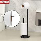 niffgaff Black Free-Standing Toilet Paper Holder 3 Roll Storage Stainless Steel view 2