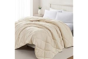 Homelike Moment Lightweight Queen Comforter-Beige Duvet Insert Down Alternative Comforter Queen Size Bed, All Season Quilted Breathable Soft Bedding Comforter with Corner Tabs Beige