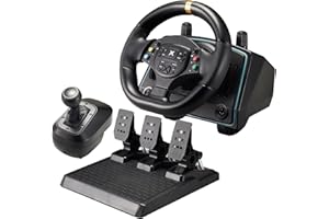 NBCP Racing Wheel and Pedals for Xbox Series X|S, Xbox One and PC, Racing wheel with clutch and shifter for Xbox One,PC Game 