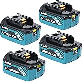 HAPPLYS 4-Pack 8000mAh Replace for Makita 18V Battery Compatible for Makita 18Volt Battery BL1860B BL1850B BL1840B BL1830B BL1815B Cordless Tools
