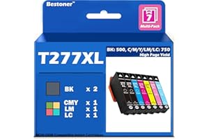 [New Chip] 7PK Remanufactured Ink Cartridges Replacement for Epson T277 277 XL for Expression Photo XP-850 XP-860 XP-950 XP-9