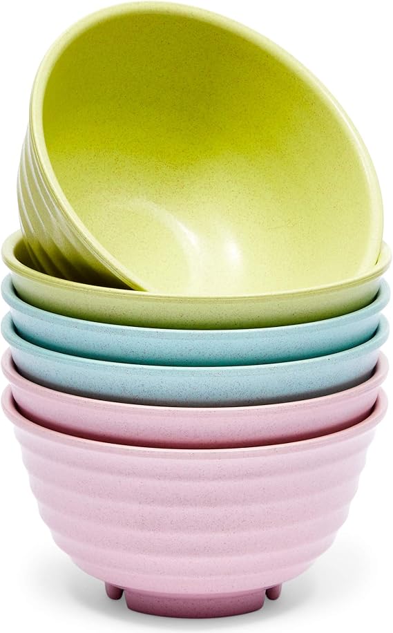 Wheat Straw Bowls, Unbreakable Dinnerware Set, 3 Colors (23