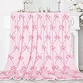JarThenaAMCS Pink Bow Blanket Coquette Fuzzy Flannel Cute Bow Knot Throw Blanket Soft Blanket for Home Chair Sofa Couch Bed 60 x 70 Inch