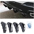 Augeny 4PCS Car Rear Lower Bumper Wing Lip Diffuser, Anti-Crash Auto Shark Fin Spoiler Protector with Mounting Screws, Universal Rear Bumper Lip Diffuser Kit for Car SUV Truck (Carbon Fiber)