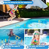 DTYDECLE 18pcs Diving Pool Toys Set: Rings Torpedoes Seaweed Gems view 3