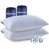 Gehannah Travel Pillow - Large 2 Pack Compressible Camping Pillow for Sleeping - Shredded Memory Foam with 2 Storage Bags - Supportive for Adults, Kids, Outdoor, Backpacking, Hiking Gear