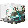 Pennzoni Display Helmet Display Case - Full-Size Helmet Display Case - W/ Black Acrylic Base & Gold Risers Mirror P368 - Foot