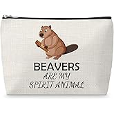 Beaver Makeup Bag Beaver Lovers Fan Gifts for Women Animal Cosmetic Bag Christmas Birthday Presents for Daughter Sister Coworker Beavers Gift for Best Friend Zipper Travel Pouch