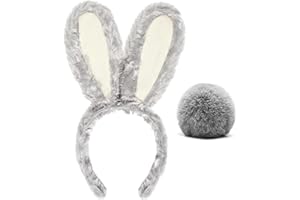 KOYY Bunny Ears Headband Rabbit Cosplay Floppy Bunny Costume Accessories for Halloween Easter Party