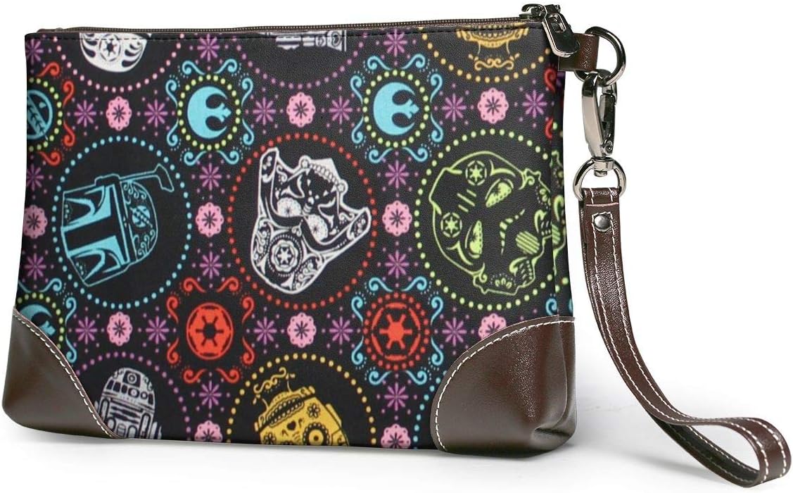 KUUDJIT Star Wars Leather Hand Bag 3D HD Printed,Makeup Bag Handbag Purse Wristlet Wallet Clutch Phone Purse Money Pouch Wristlet Clutch Bag Women Girls