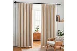 LAIDER HEROS Room Divider Curtain Rod，No Drilling Curtain Rod Wall Divider for Room Separation, 4-10ft (H) 28-70inch(W) Adjustable Floor to Ceiling Portable Hanging Room Divders Partitions Space Separator Black