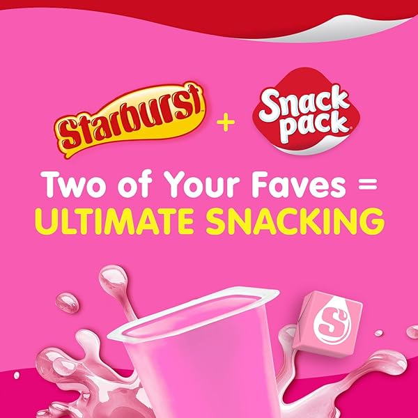 SNACK PACK PINK STARBURST FLAVORED JUICY GELS CUPS, 3.25 OZ., 6-COUNT