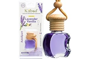 Kabod Premium Lavender Vanilla Car Air Freshener | Hanging Essential Oil Diffuser | Natural Odor Eliminator | Long-Lasting Fragrance | 10 ml